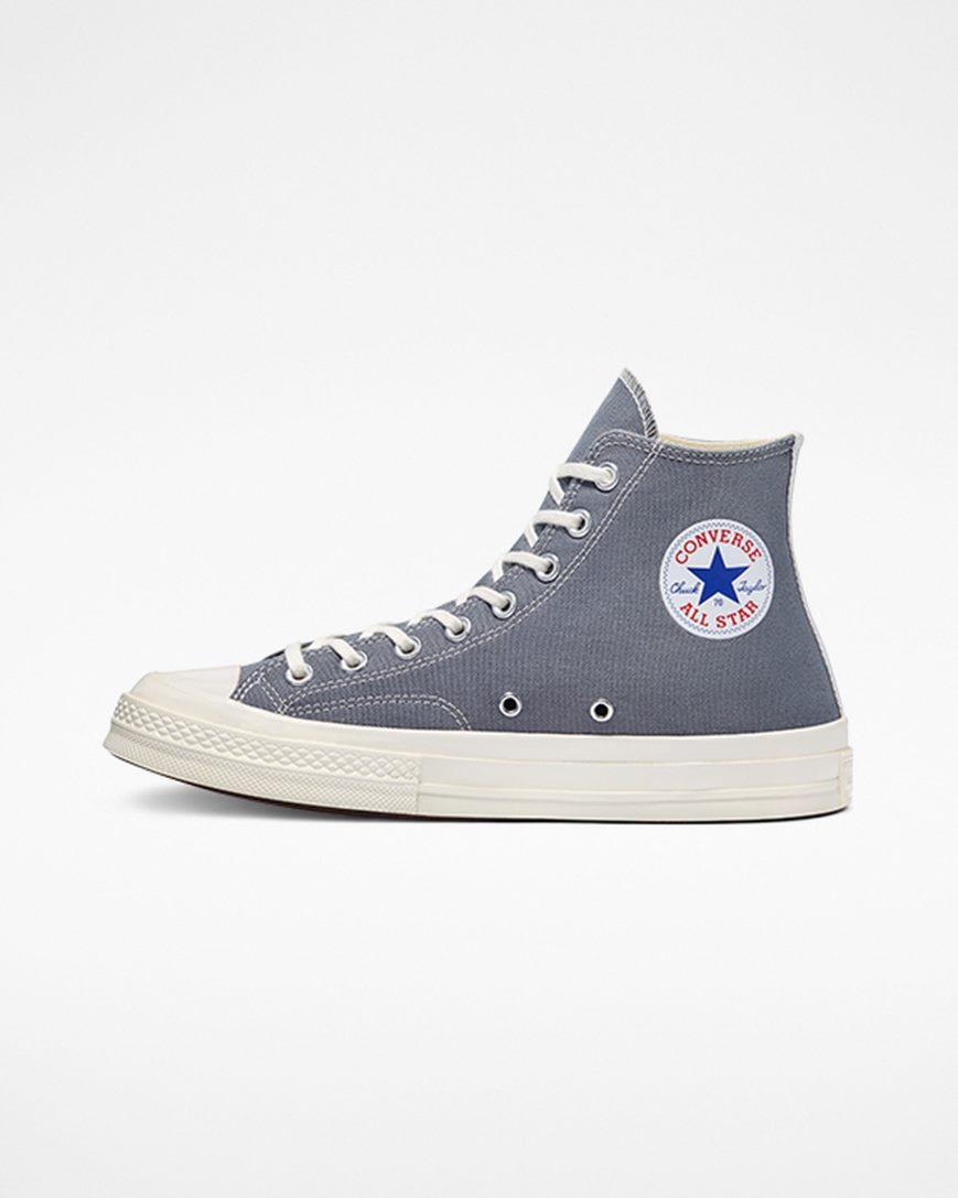 Tenis Converse x Comme des Garçons PLAY Chuck 70 Cano Alto Masculino Cinzentas Pretas | PT T00815T